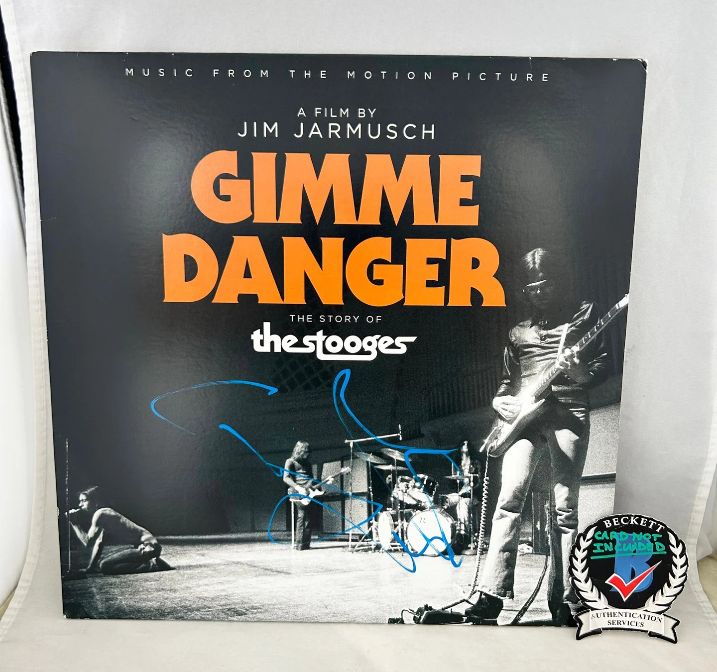 Iggy Pop Signed Vinyl LP Album The Stooges Gimmie Danger Beckett BAS COA