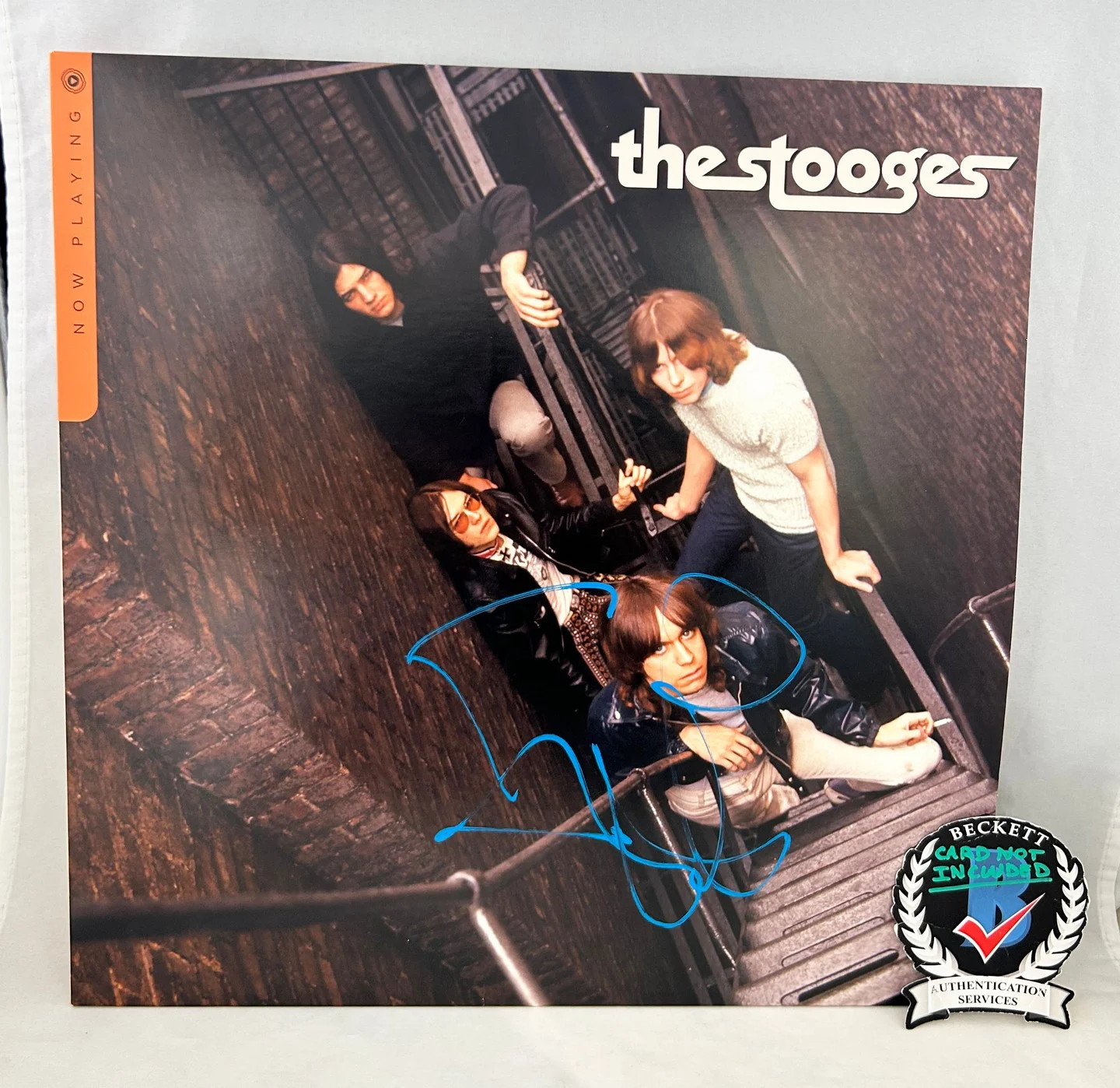 Iggy Pop Signed Vinyl LP Album The Stooges Now Playing Beckett BAS COA