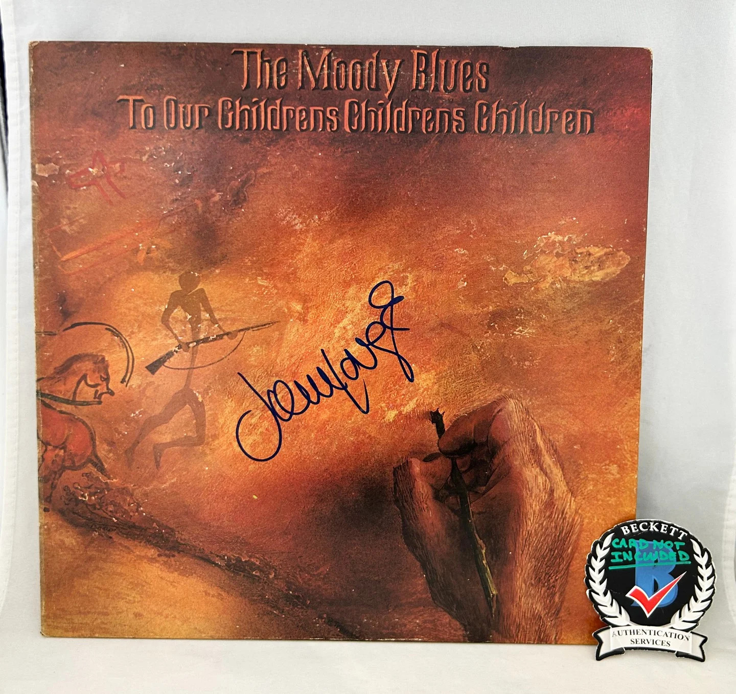 John Lodge Signed Vinyl LP Album Moody Blues To Our Childrens Childrens Child...