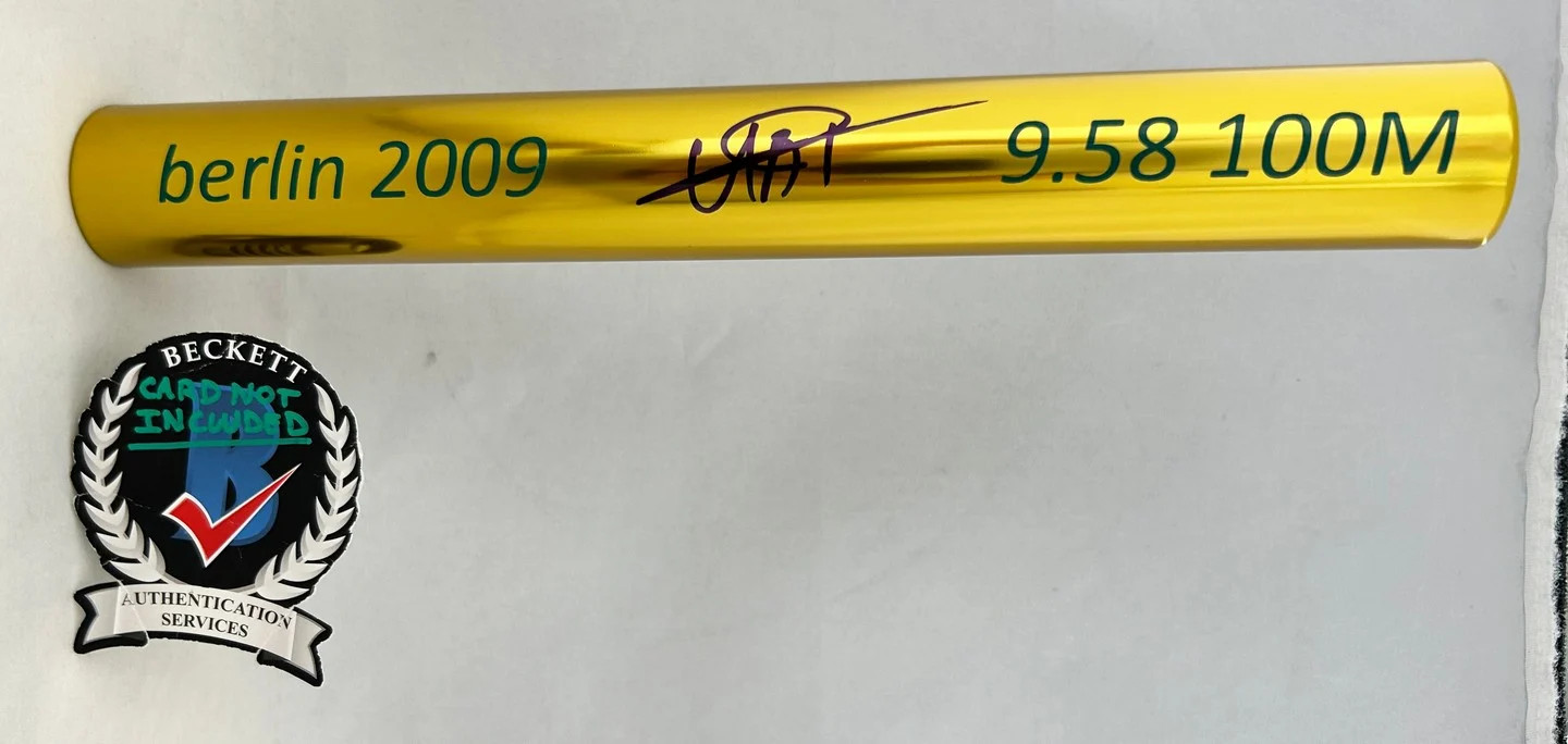 Usain Bolt Signed Baton berlin 2009 9.58 100M World Record Olympics Beckett B...