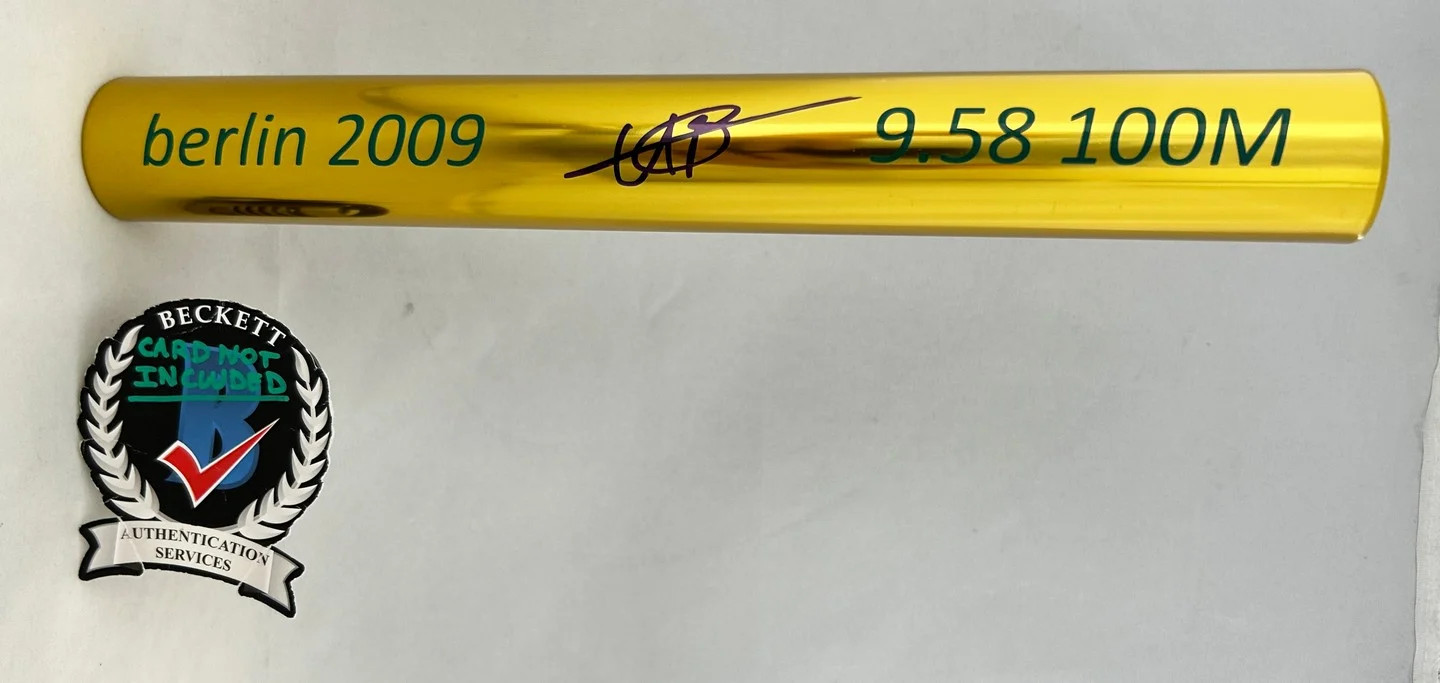 Usain Bolt Signed Baton berlin 2009 9.58 100M World Record Olympics Beckett B...