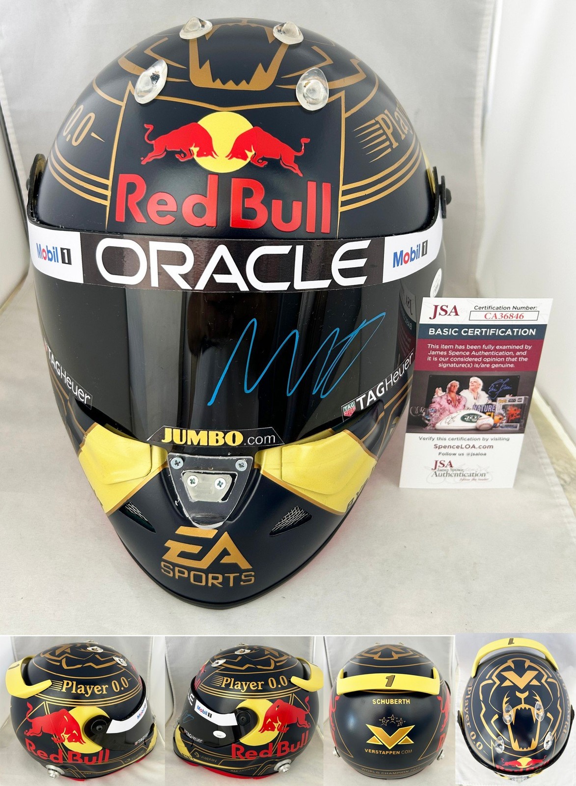 Max Verstappen Signed Helmet 1:1 2023 World Champion Red Bull Formula 1 F1 JS...