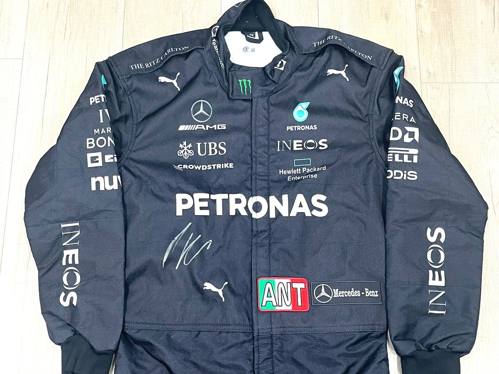 Kimi Antonelli Hand Signed Replica F1 Mercedes Suit F1 Beckett BAS