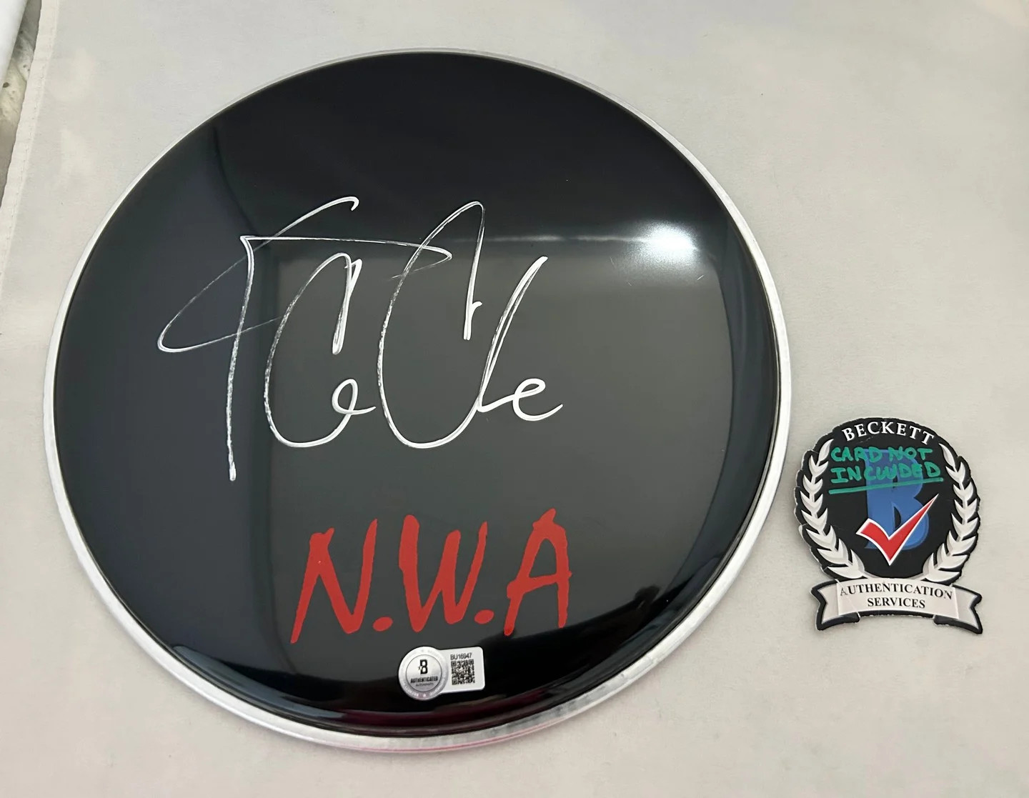 Ice Cube Signed Drumhead NWA Beckett BAS COA