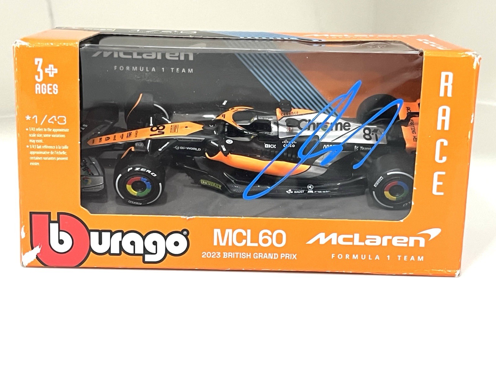 Oscar Piastri Signed 1:43 McLaren Racing Car F1 Driver Formula 1 Beckett Cert 3