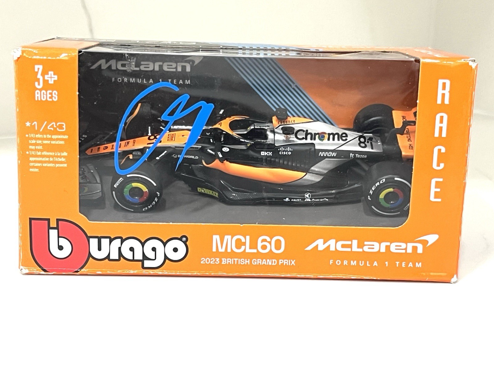 Oscar Piastri Signed 1:43 McLaren Racing Car F1 Driver Formula 1 Beckett Cert 5
