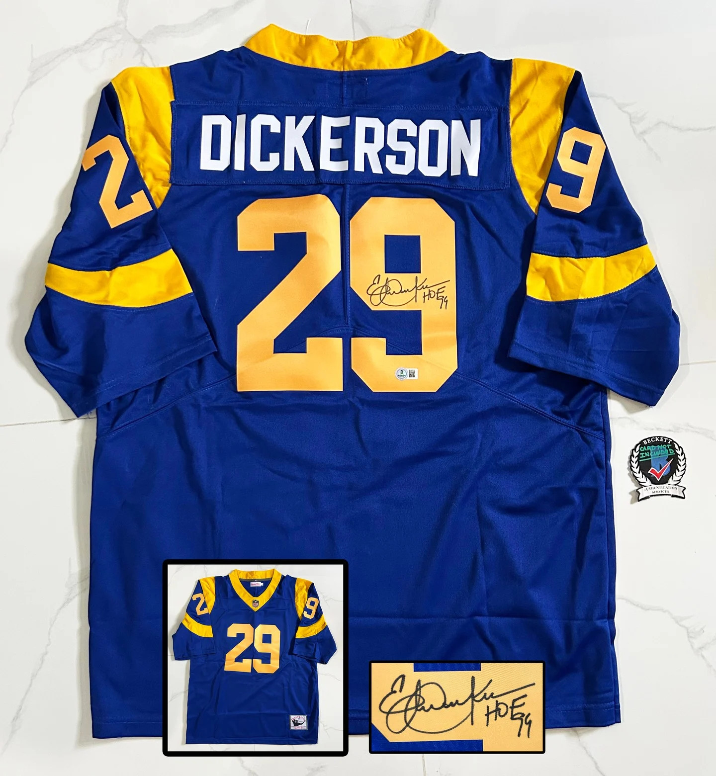 Eric Dickerson Signed Jersey Los Angeles Rams Beckett BAS COA