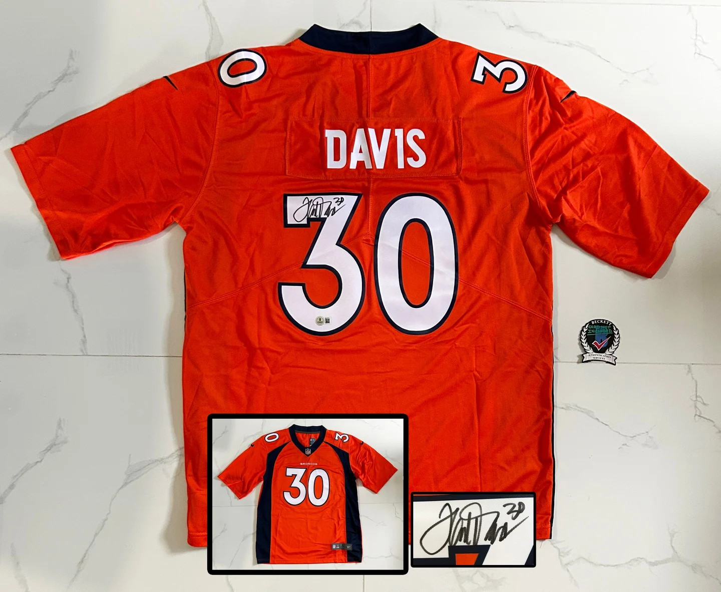 Terrell Davis Signed Jersey Denver Broncos Beckett BAS COA