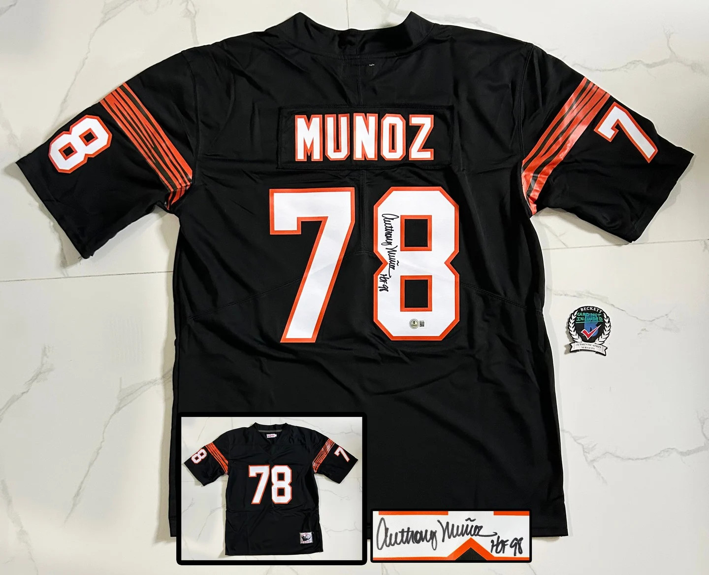Anthony Munoz Signed Jersey Cincinnati Bengals Beckett BAS 1 COA