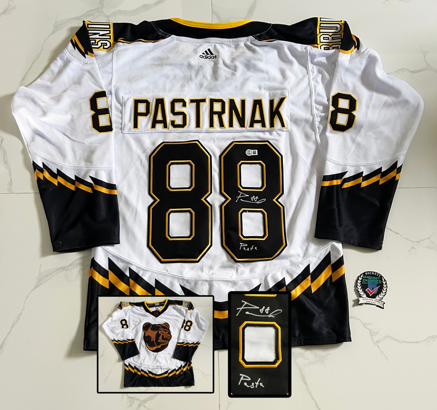 David Pastrnak Signed Jersey Boston Bruins Beckett BAS COA