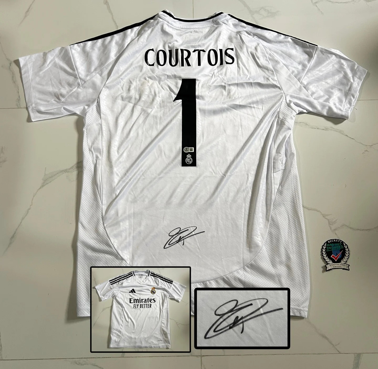 Thibaut Courtois Signed Jersey Real Madrid Beckett BAS COA