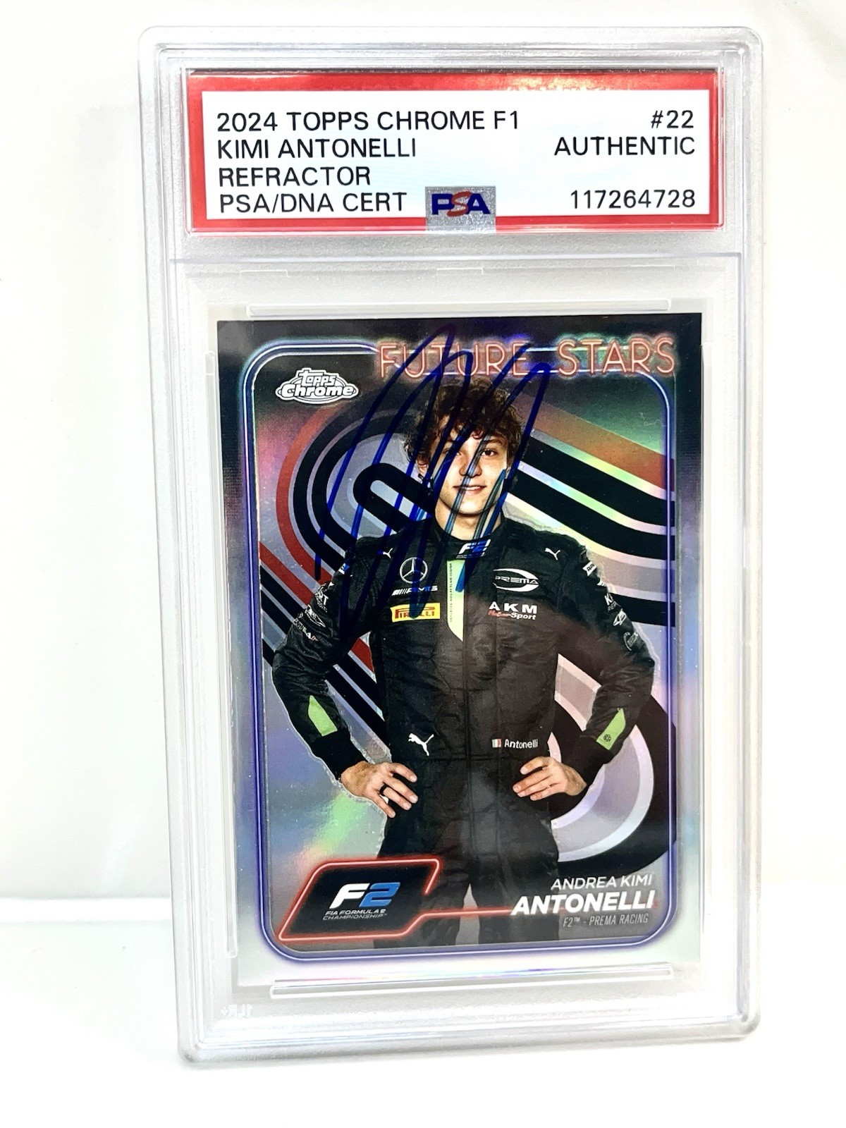 KIMI ANTONELLI SIGNED 2024 TOPPS CHROME REFRACTOR F1 FORMULA 1  PSA DNA