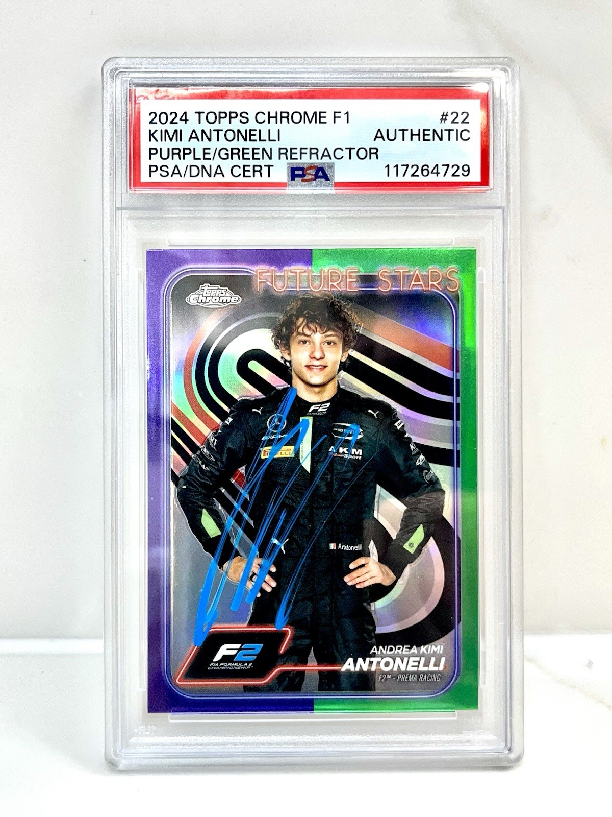 KIMI ANTONELLI SIGNED 2021 TOPPS CHROME REFRACTOR F1 FORMULA 1  PSA DNA