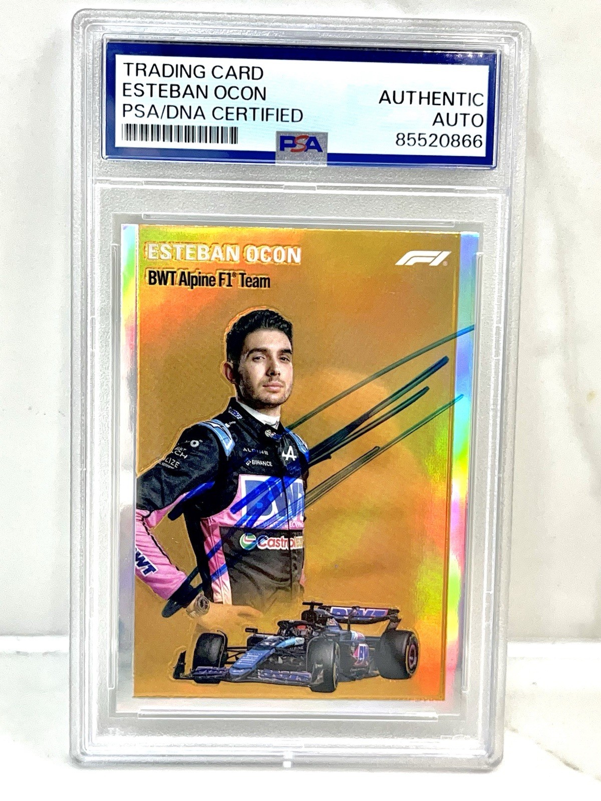 ESTEBAN OCON SIGNED TOPPS 2024 CHROME F1 FORMULA 1  PSA DNA