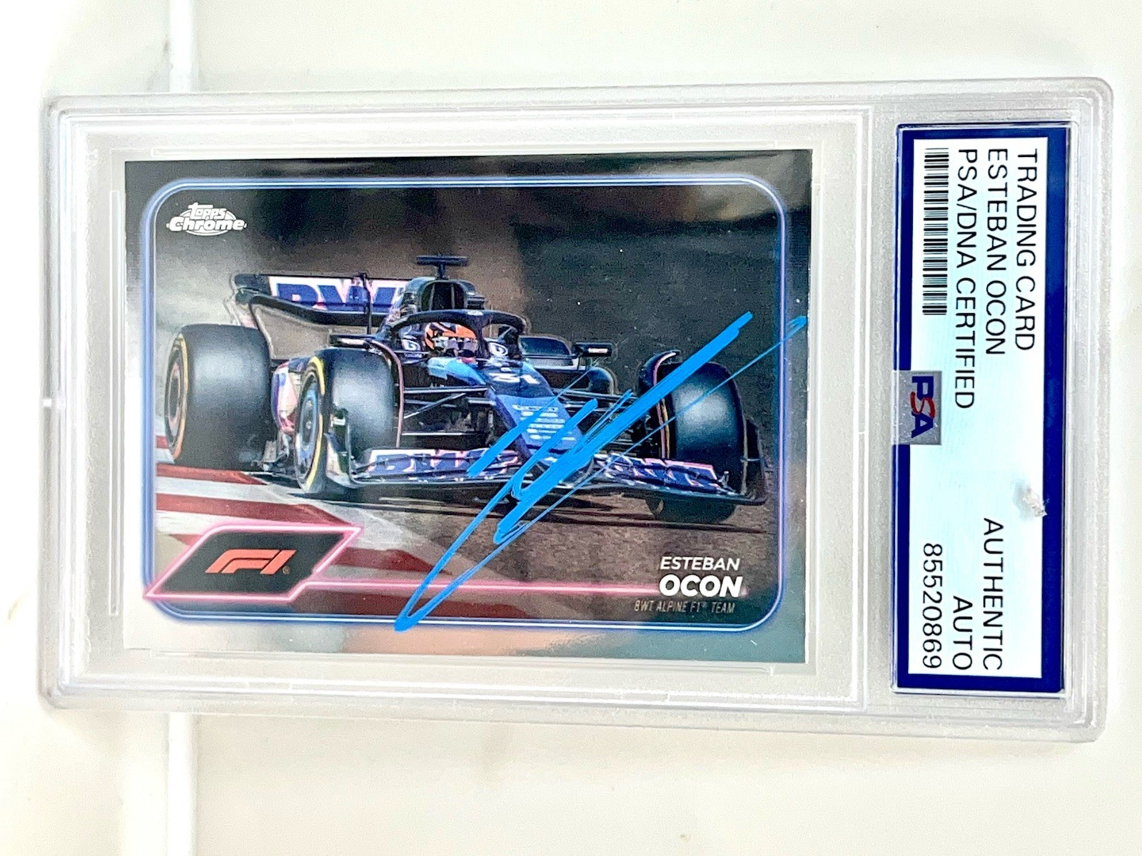 ESTEBAN OCON SIGNED TOPPS 2024 CHROME F1 FORMULA 1  PSA DNA
