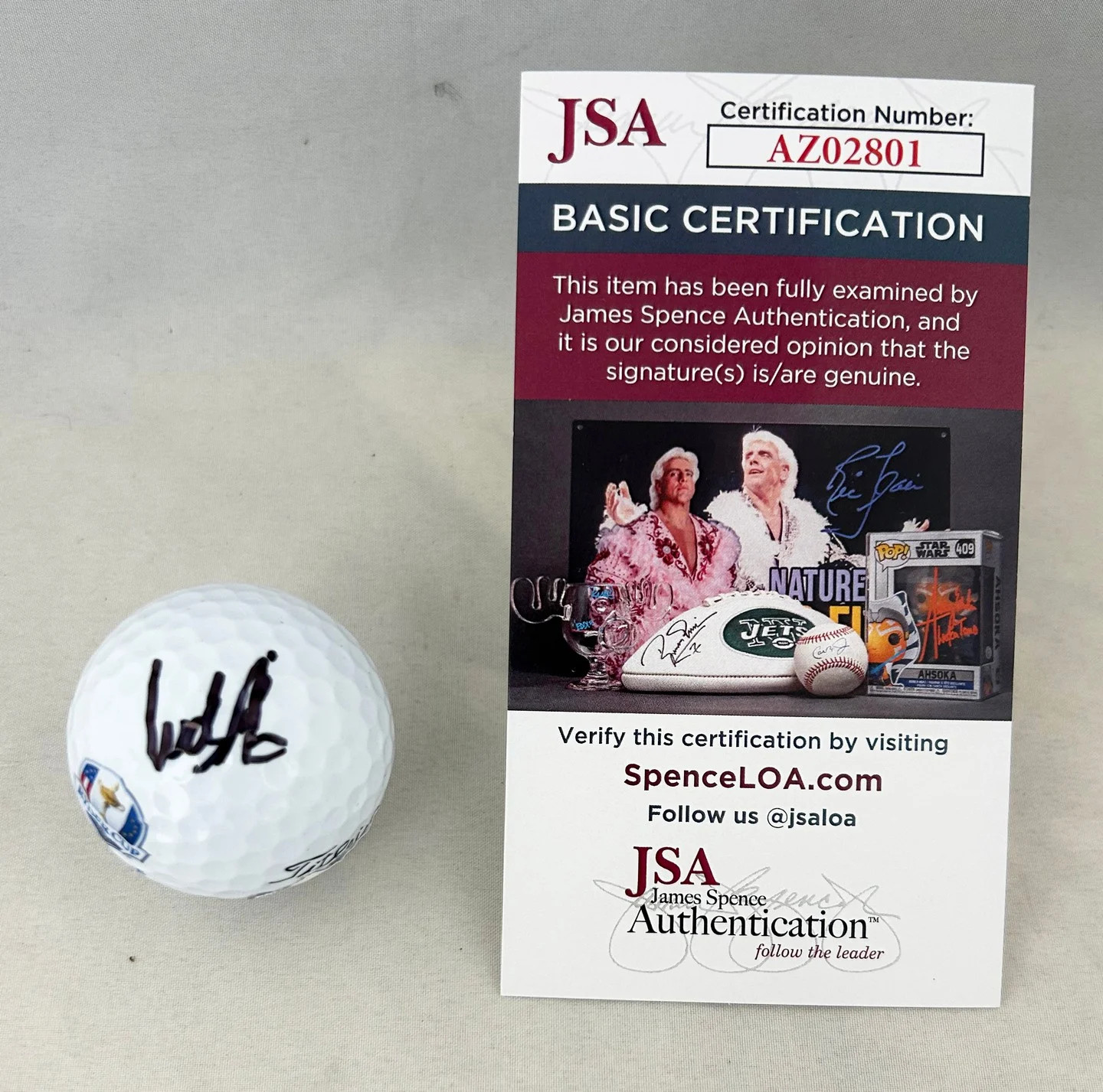 Ludvig Aberg Signed 2025 Ryder Cup Golf Ball JSA COA
