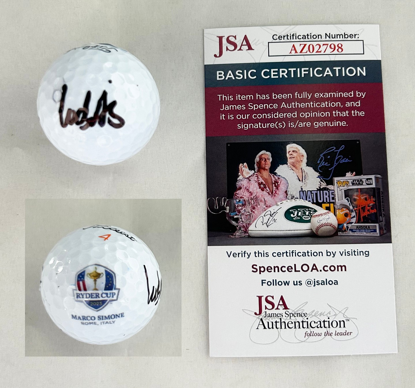 Ludvig Aberg Signed 2025 Ryder Cup Golf Ball JSA 1 COA