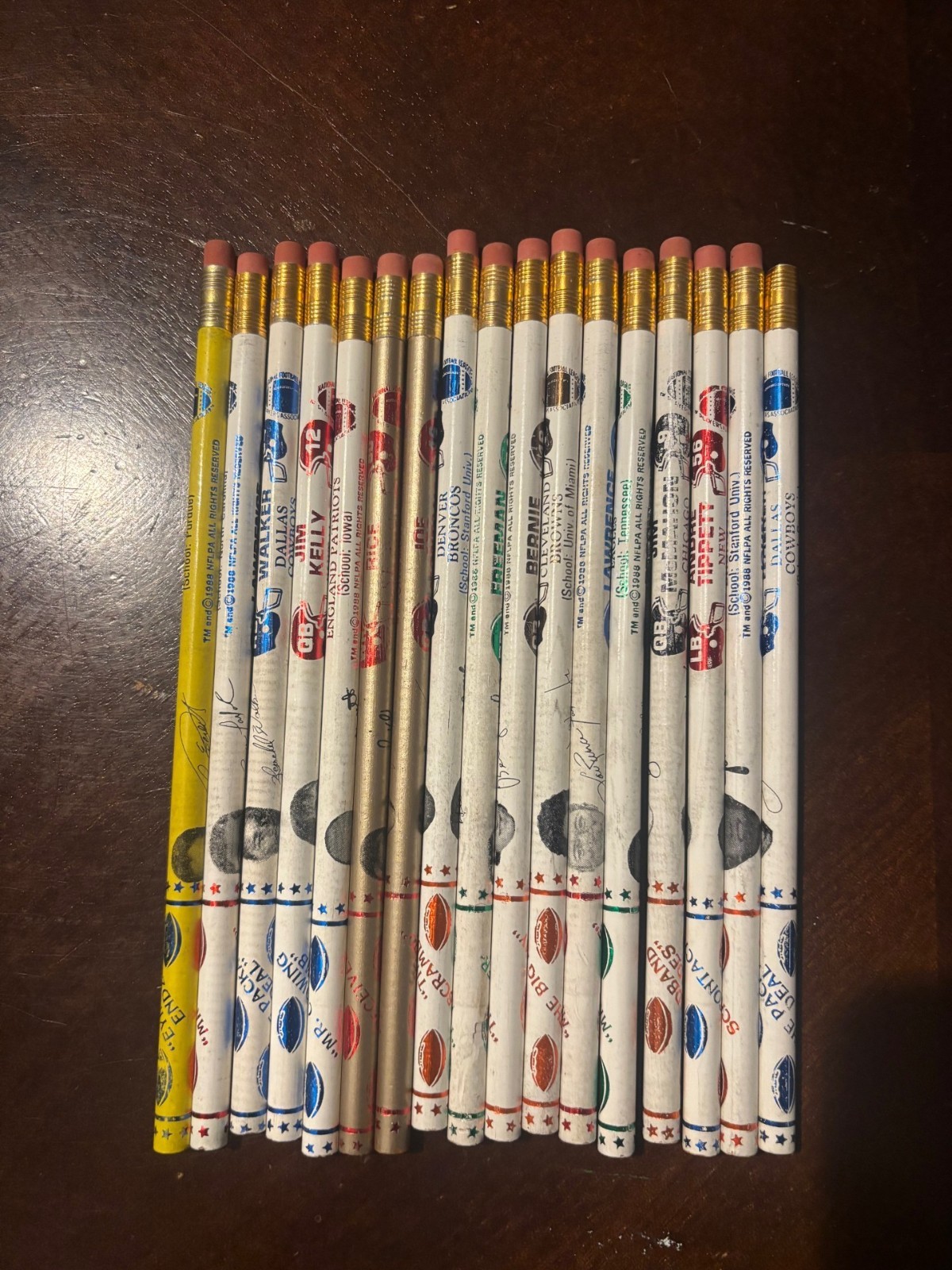 1988 NAPPCO NFL Pencils Joe Montana Jerry Rice Elway Jim Kelly Reggie White Lot
