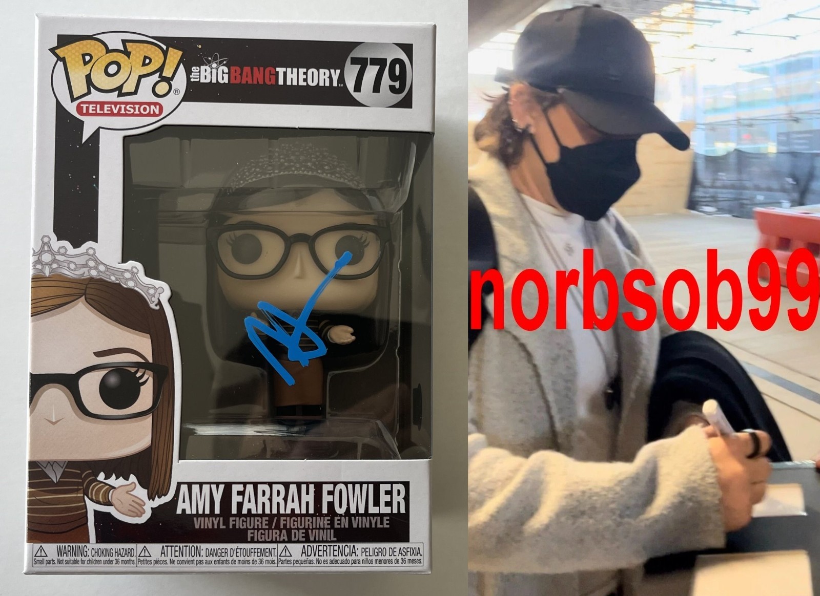 MAYIM BIALIK SIGNED BIG BANG THEORY AMY FARRAH FOWLER FUNKO w/PROOF BECKETT COA