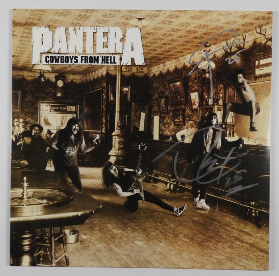 Pantera JSA  Signed Autograph Record Album Vinyl Cowboys From Hell