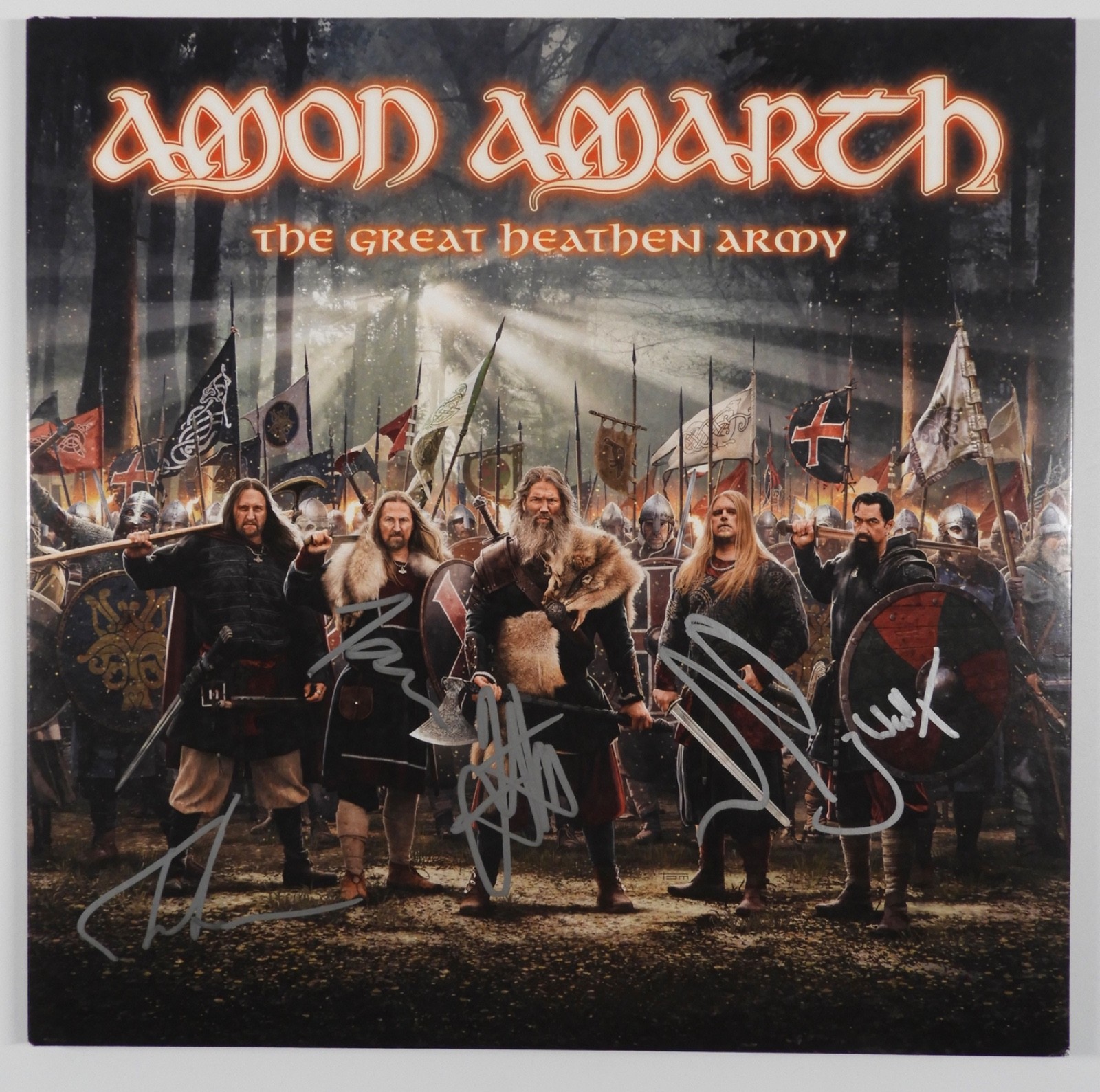 Amon Amarth JSA  Signed Autograph Record Album Vinyl The Great Heathen Army