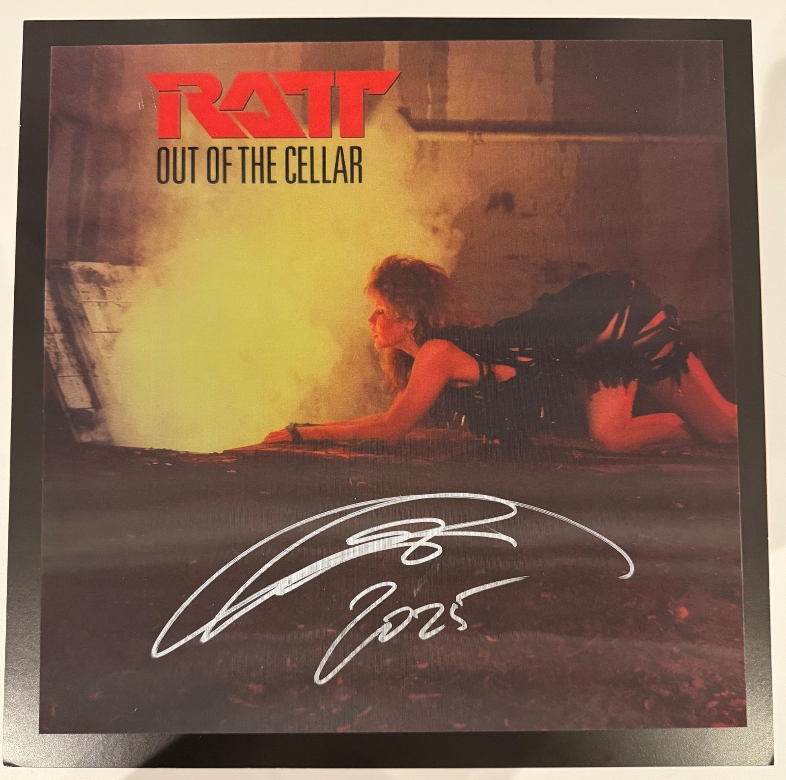 RATT Stephen Pearcy JSA Signed Autograph Record Album Vinyl  Lenticular Print