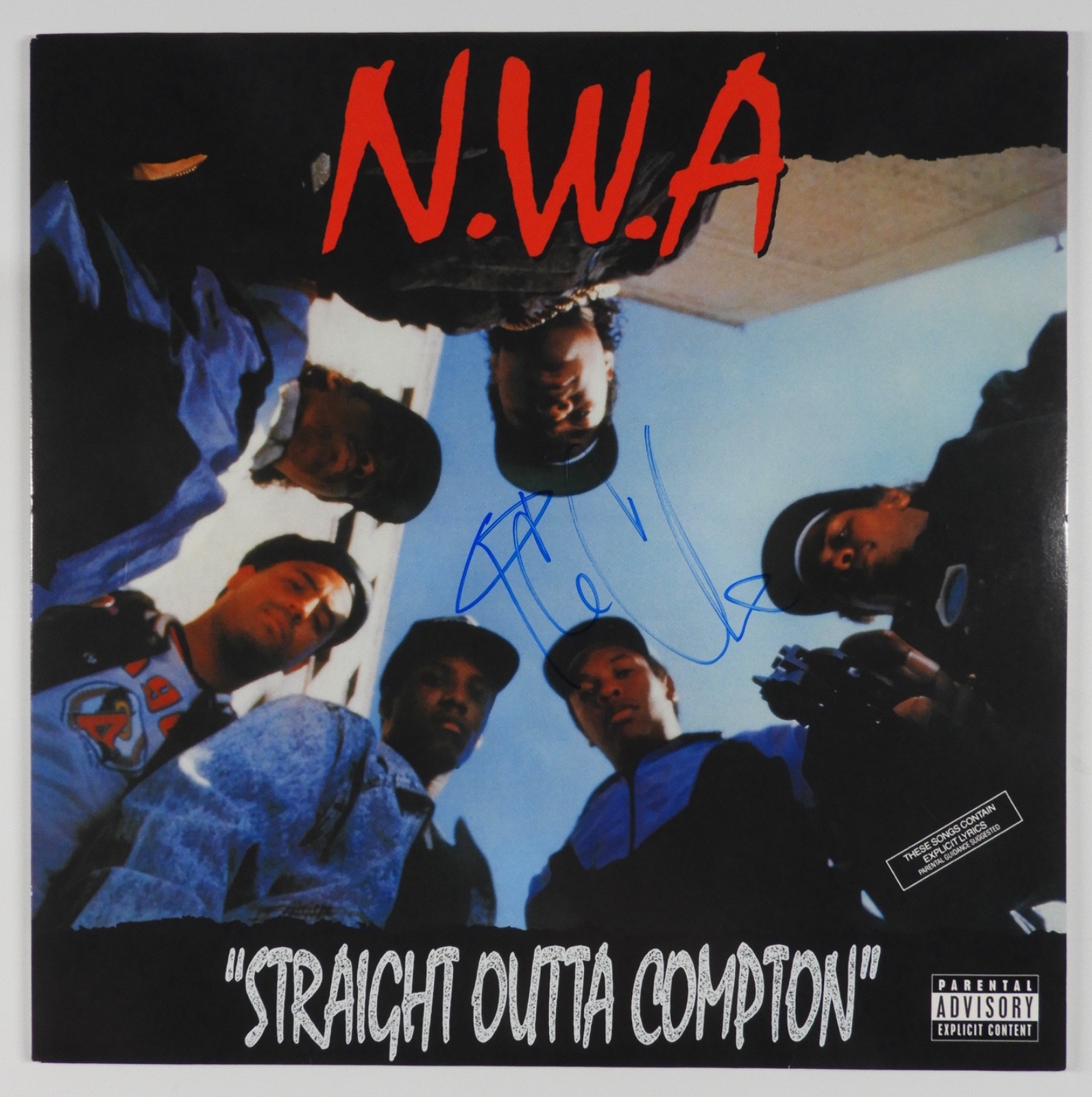 N.W.A Ice Cube JSA Fully Signed Autograph Record Album Vinyl Straight Out Of
