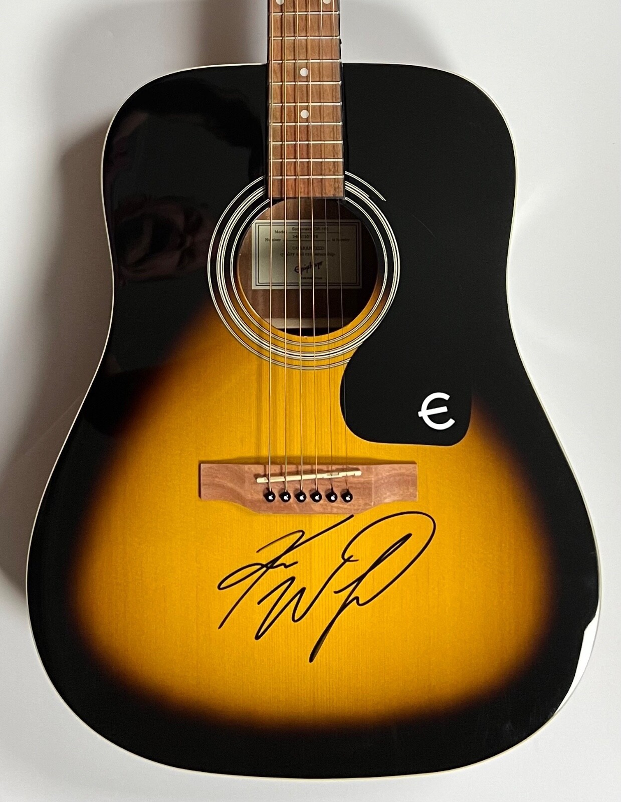 Koe Wetzel JSA Signed Autograph Acoustic Guitar Epiphone