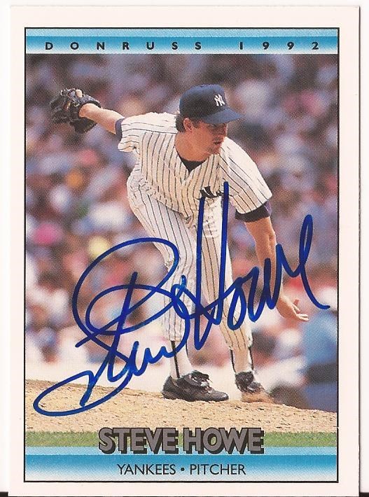 STEVE HOWE NEW YORK YANKEES SIGNED AUTOGRAPHED 1992 DONRUSS CARD #106 W/COA