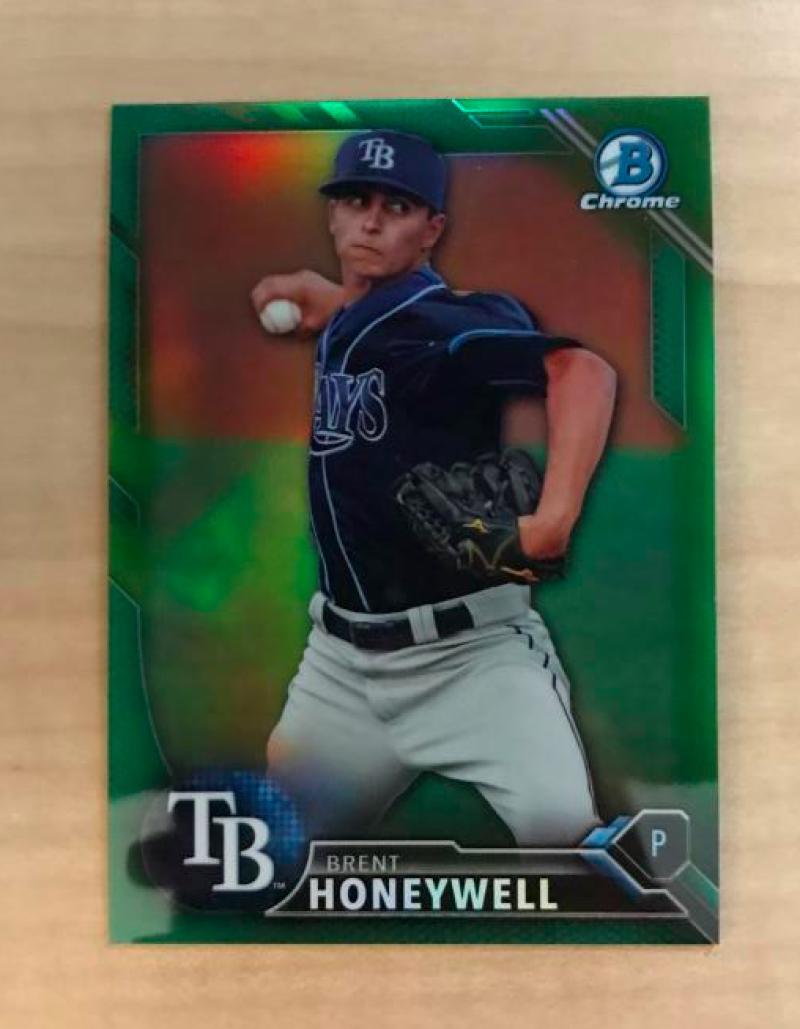 BRENT HONEYWELL TAMPA BAY RAYS 2016 BOWMAN CHROME GREEN 31/99 CARD #BDC-184
