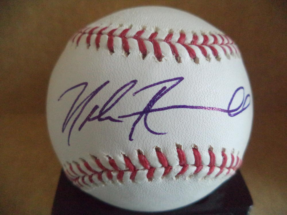 NOLAN REIMOLD REDS/ORIOLES/BLUE JAYS SIGNED AUTOGRAPHED M.L. BASEBALL W/COA