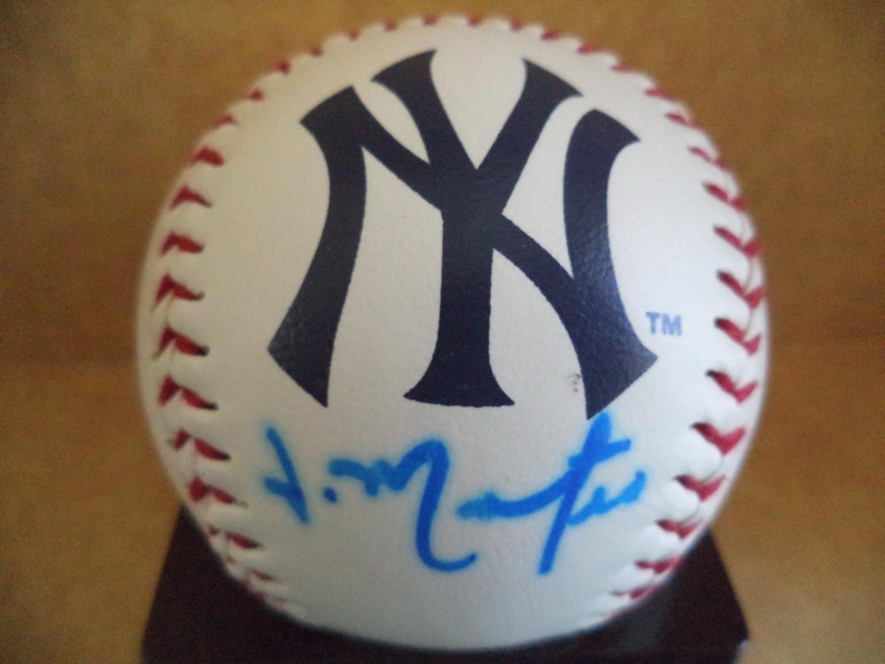 JORGE MATEO NEW YORK YANKEES SIGNED AUTOGRAPHED LOGO BASEBALL W/COA B