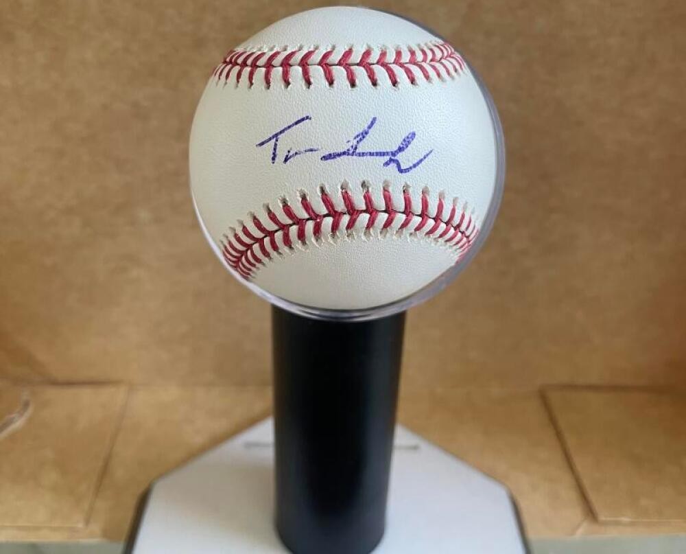TREVOR LARNACH TWINS SIGNED AUTOGRAPHED M.L. BASEBALL BECKETT AUTH