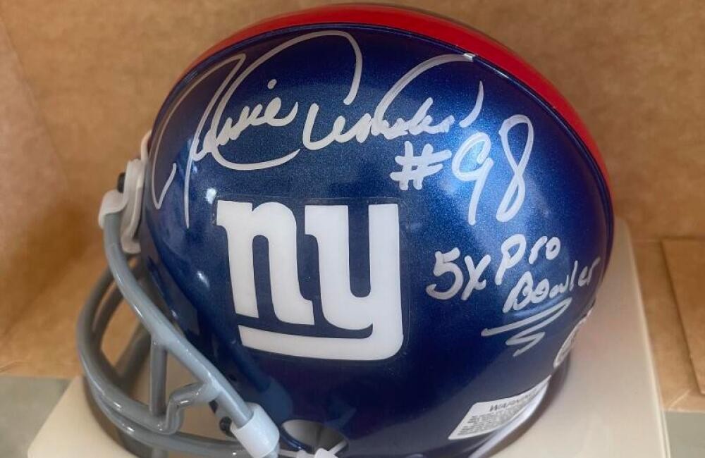 JESSIE ARMSTEAD GIANTS 5X PRO BOWLER SIGNED AUTOGRAPHED MINI HELMET BECKETT AUTH