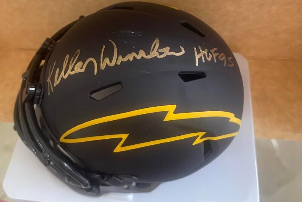KELLEN WINSLOW SAN DIEGO CHARGERS HOF 95 SIGNED ECLIPSE MINI HELMET BECKETT