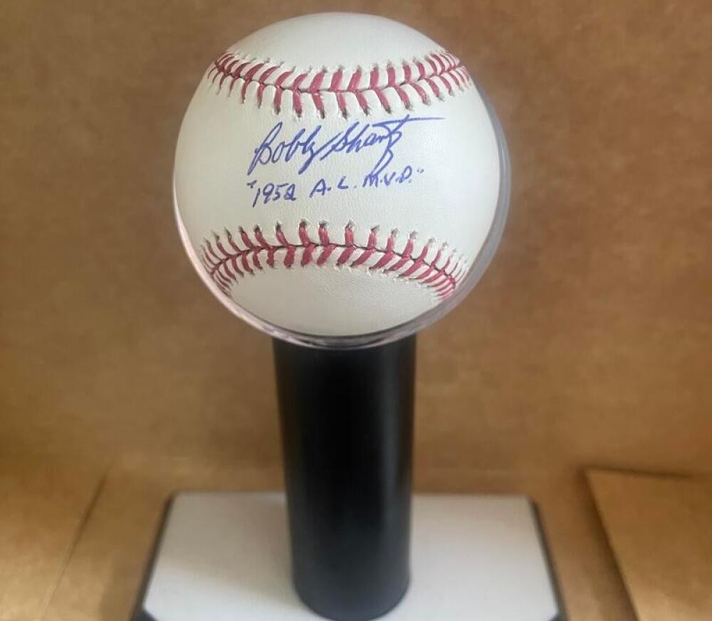 BOBBY SHANTZ 1952 A.L. GOLD GLOVE  SIGNED AUTOGRAPHED M.L. BASEBALL BECKETT AUTH