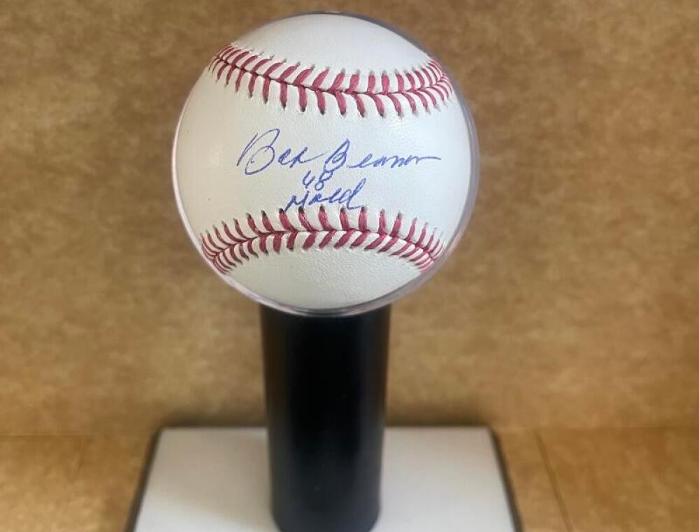 BOB BEAMON 68 GOLD OLYMPICS SIGNED AUTOGRAPHED M.L. BASEBALL BECKETT AUTH
