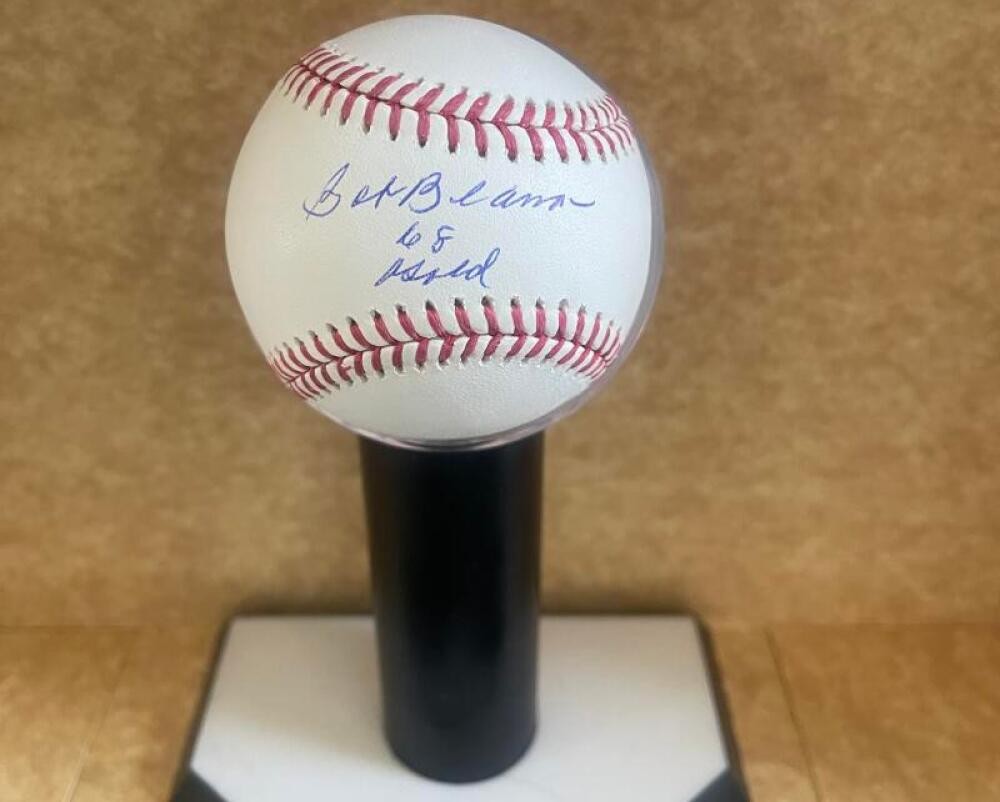 BOB BEAMON 68 GOLD OLYMPICS SIGNED AUTOGRAPHED M.L. BASEBALL BECKETT AUTH