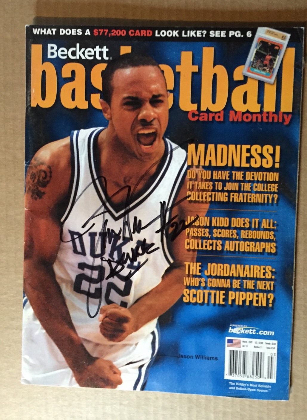 Autographed Jason Jay Williams DukeMagazine Signed