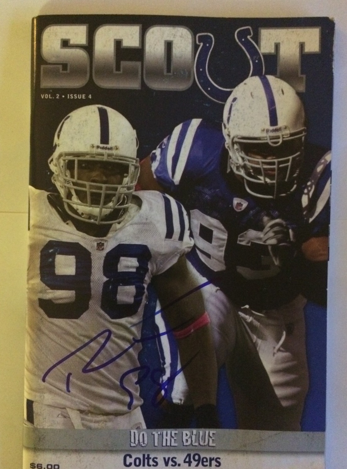 Robert Mathis Signed Indianapolis Colts Scout Program Magazine Autographed