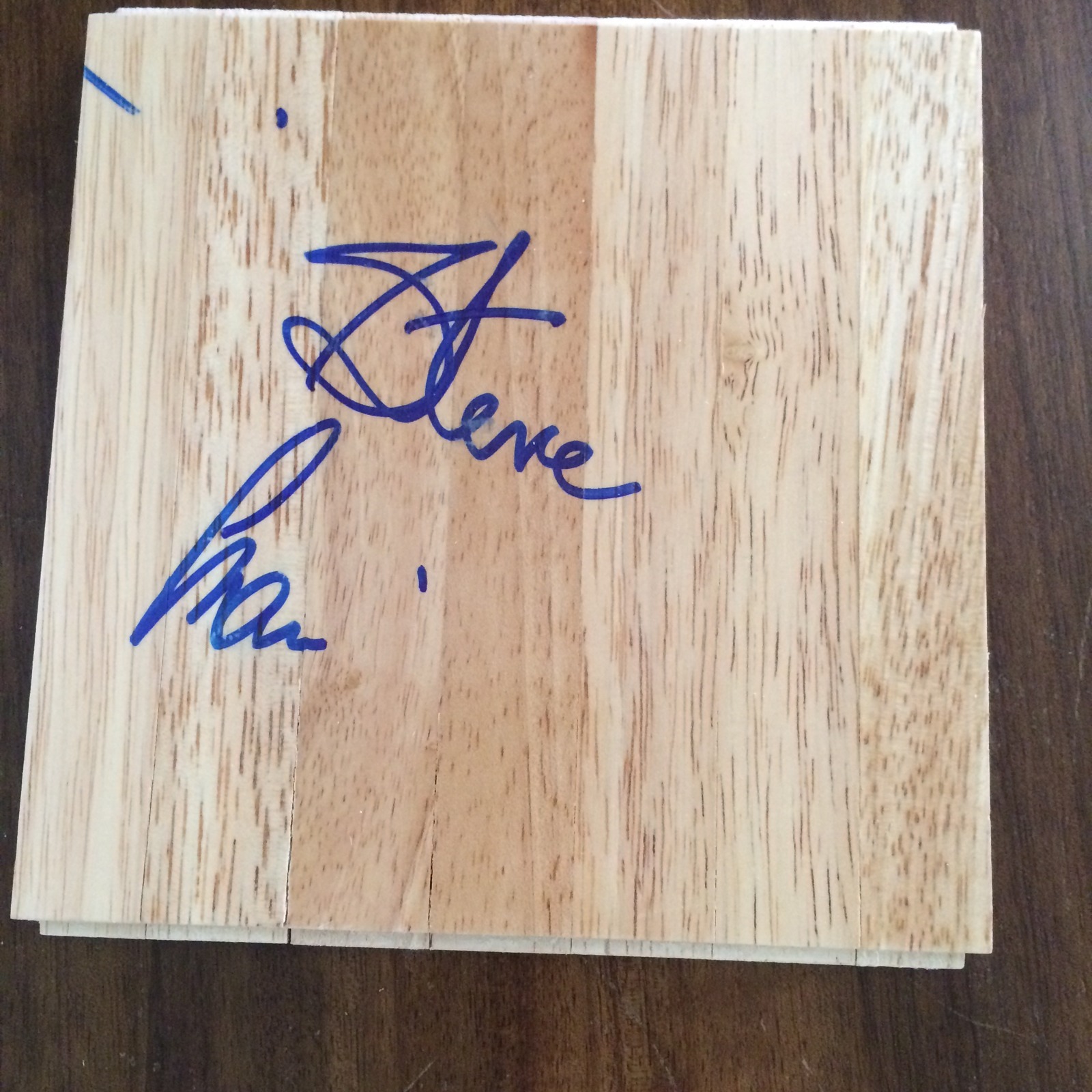 Steve Lavin Basketball signed Wood floor tile autograph Autographed