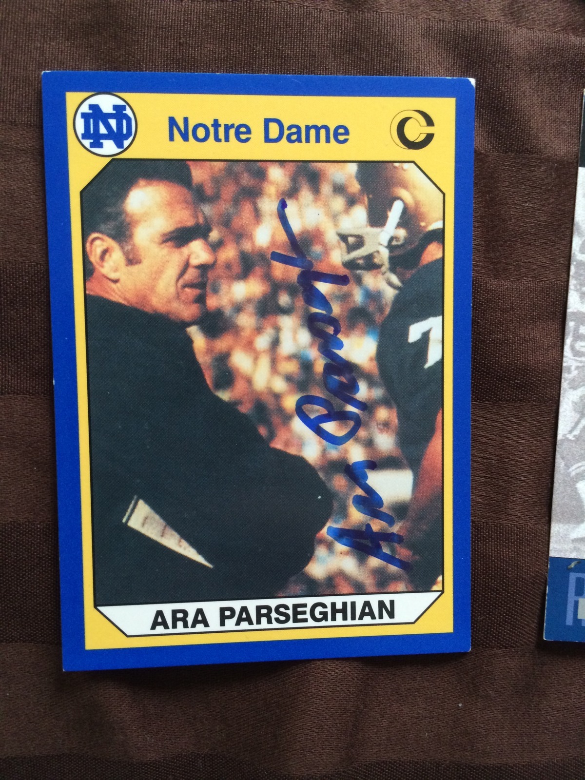 Ara Parseghian Signed Trading Card Autographed