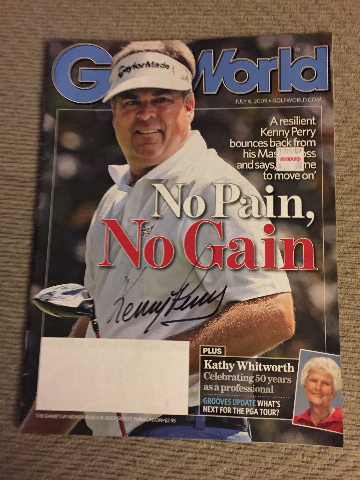 Kenny Perry Autographed Magazine Signed PGA Golf Autographed Pricing Sticker
