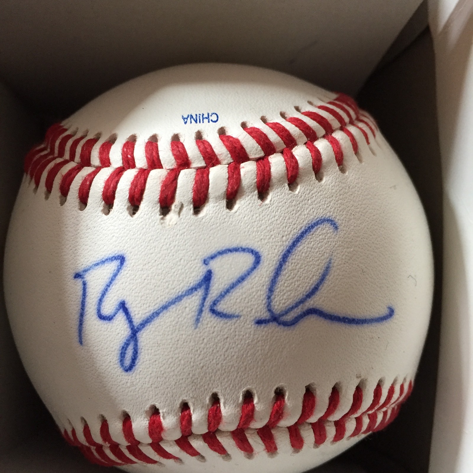 Ryan Rayburn Signed Baseball Autographed Official League Leather Ball