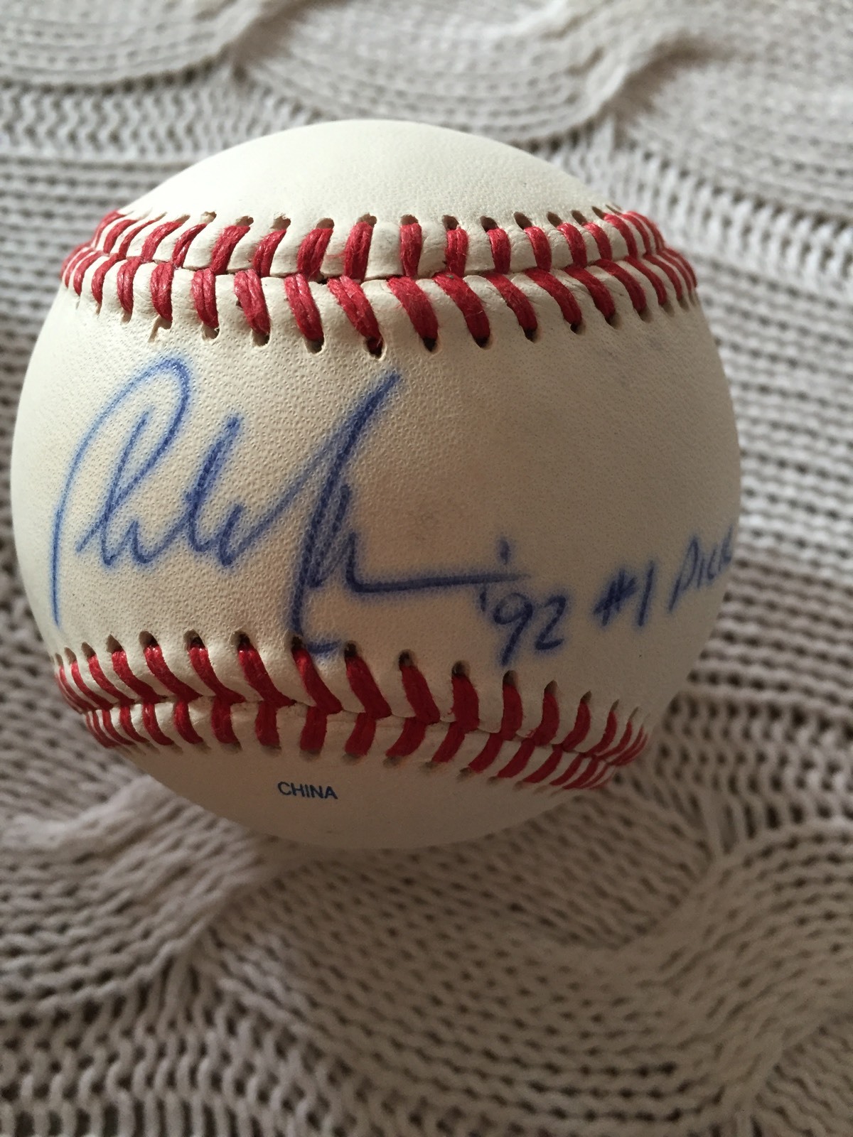 Phil Nevin Signed Baseball Autographed Official League Leather Ball