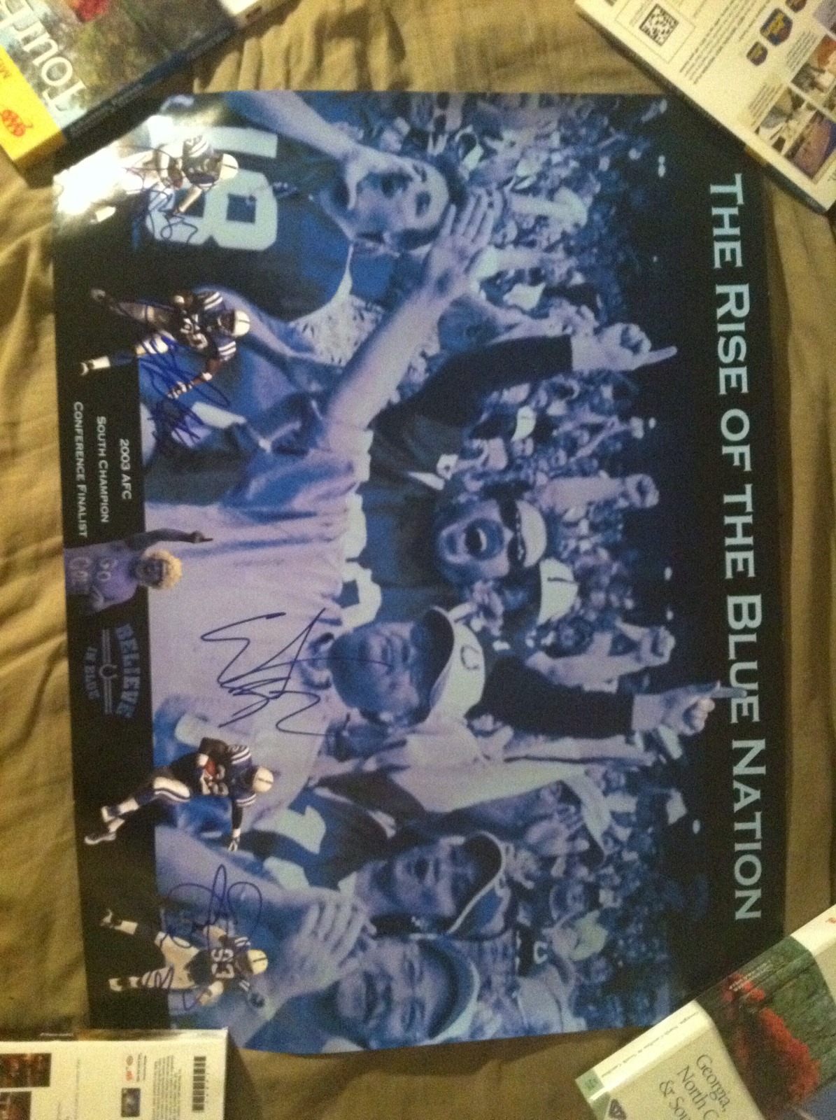 Wayne, Edge, Freeney And Thornton signed Indianapolis Colts Poster Autographed