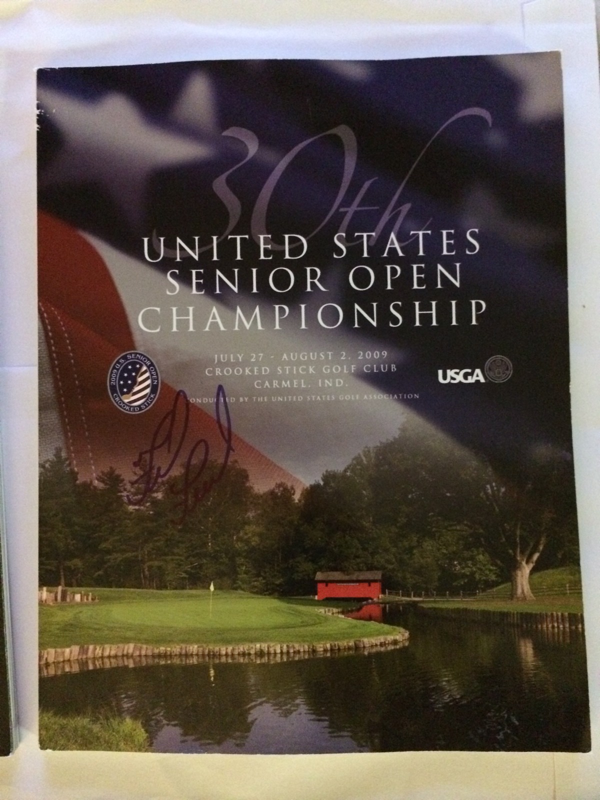Fred Funk Signed Champions Pga Tour Golf Program 2009 Us Open Winner