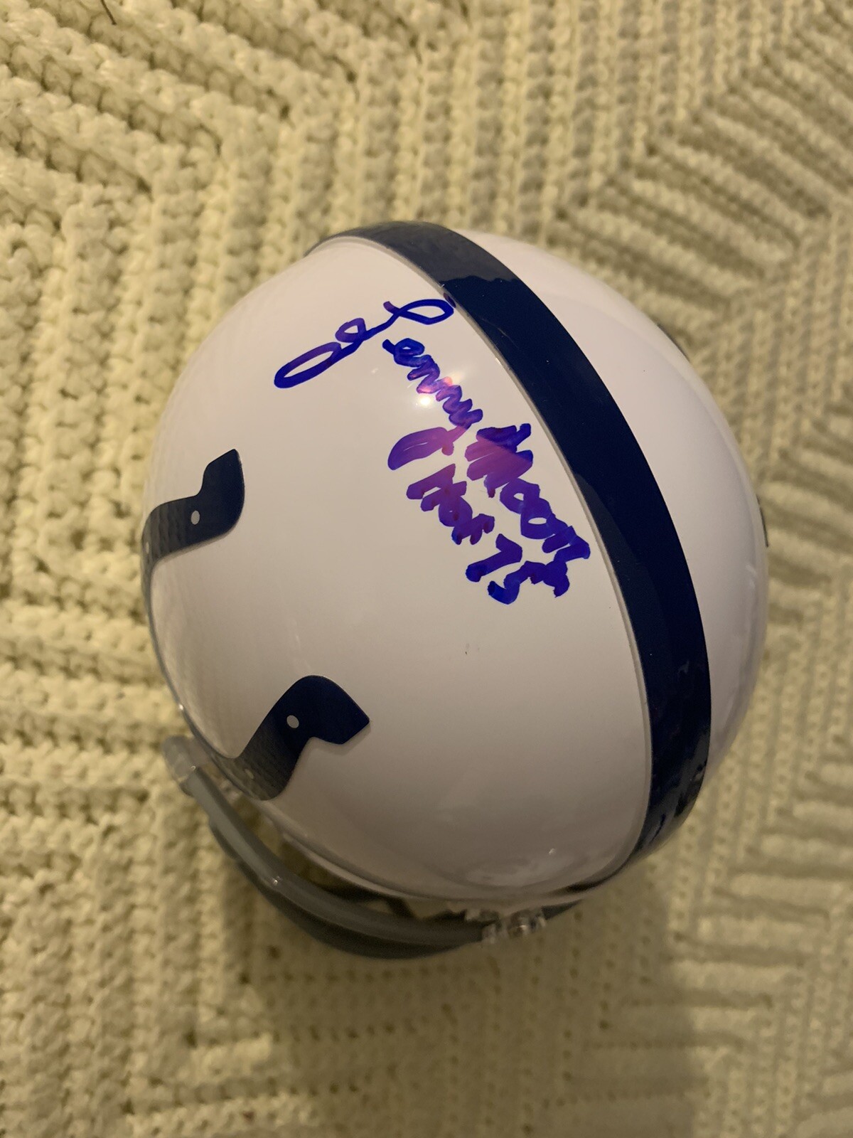 Lenny Moore Signed Baltimore Colts Mini Helmet Autographed