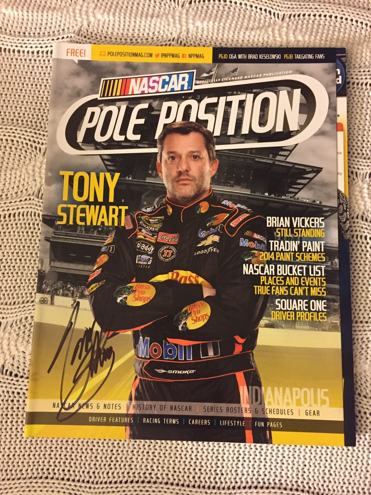 Autographed Tony Stewart Signed Pole Position Magazine NASCAR