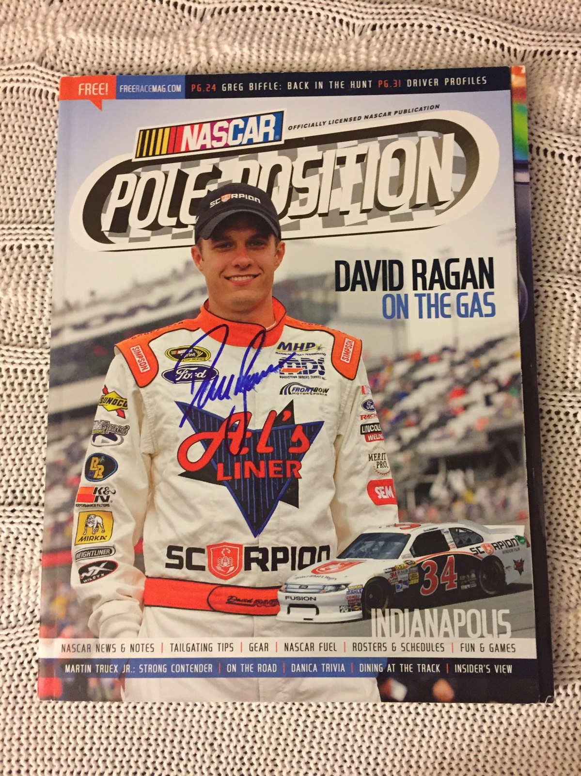 Autographed David Ragan Signed Pole Position Magazine NASCAR